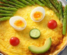 Funny Face Ham, Leek and Swiss Cheese Quiche